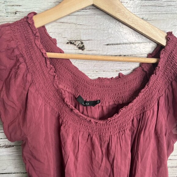Aritzia purple off the shoulder  pink top talula size large blouse - Picture 6 of 10